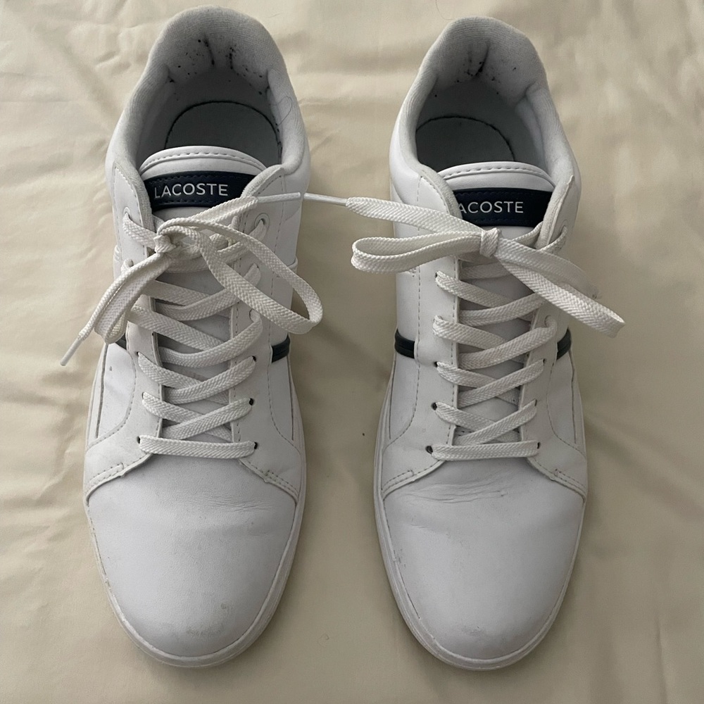 Lacoste White Leather Casual Shoes